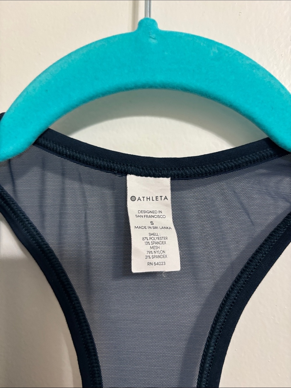 Athleta Navy Racerback Mesh-Back Performance Tank - Picture 2 of 3